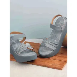 Metro Women's Blue Ankle Strap Wedges-picture-28