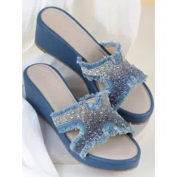 Metro Women's Blue Slides-picture-17