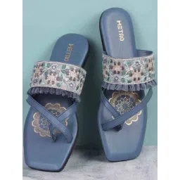 Metro Women's Blue Toe Ring Sandals-picture-34