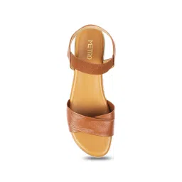 Metro Women's Brown Ankle Strap Sandals image 3
