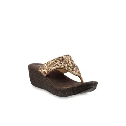 Metro Women's Brown T-Strap Wedges-picture-35