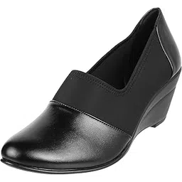 metro Women's Faux Leather Fashion Wedge Heel Pumps-picture-29