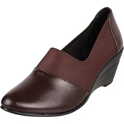 metro Women's Faux Leather Fashion Wedge Heel Pumps-picture-33