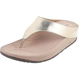 metro Women's Gold Finish Faux Leather Flat Comfy Casual Fashion Slipper-picture-43