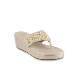 Metro Women's Gold Thong Wedges-picture-34