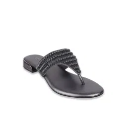 Metro Women's Gun Metal Thong Sandals-picture-47