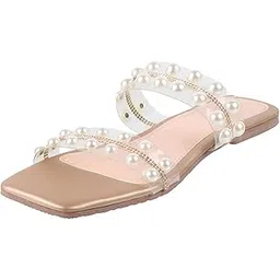 metro Women's Metallic Pearly Embellished Flat Fashion Slip-on-picture-11