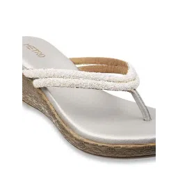 Metro Women's Silver Thong Wedges image 5