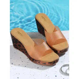 Metro Women's Tan Slide Wedges-picture-36