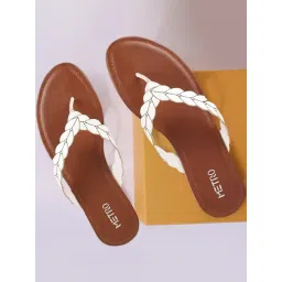 Metro Women's White Thong Sandals-picture-37