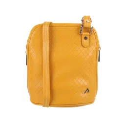 Metro Yellow Synthetic Textured Sling Handbag image 1