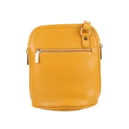 Metro Yellow Synthetic Textured Sling Handbag image 2