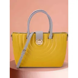 Metro Yellow Textured Large Satchel-picture-17