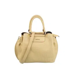 Metro Yellow Textured Medium Handbag-picture-31