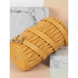 Metro Yellow Textured Medium Sling Handbag-picture-41