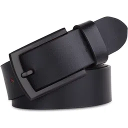 metronaut Men Black Genuine Leather Belt image 1