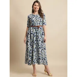 Metronaut Floral Print Fit & Flare Midi Dress-picture-35