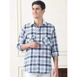 Metronaut Men Sheer Checked Casual Shirt-picture-37