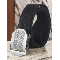 Metronaut Men Textured Canvas Slider Buckle Belt-picture-25