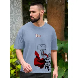Metronaut Men Thor Superhero Printed Round Neck Cotton Oversized T-shirt-picture-25