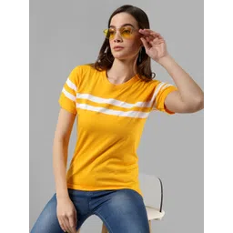 metronaut Striped Women Round Neck Pure Cotton Multicolor T-Shirt-picture-22