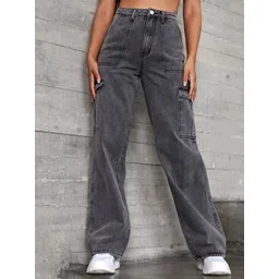 Metronaut Women Comfort Baggy Mid-Rise Cargo Stretchable Jeans-picture-33