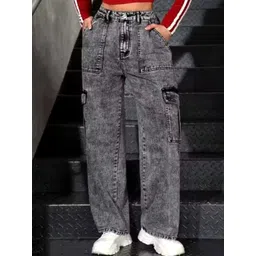 Metronaut Women Comfort Regular Fit Mid-Rise Cargo Styles Jeans-picture-34