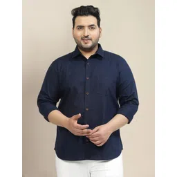 metronaut plus Men Regular Fit Solid Spread Collar Casual Shirt image 1