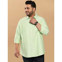 metronaut plus Men Regular Fit Solid Spread Collar Casual Shirt-picture-13