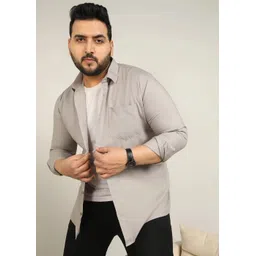 metronaut plus Men Regular Fit Solid Spread Collar Casual Shirt-picture-10