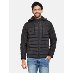 METTLE Black Regular Fit Quilted Hooded Jacket-picture-30
