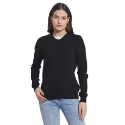 METTLE Black Solid Regular Fit Cardigan-picture-29