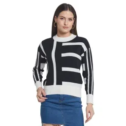 METTLE Black Striped Regular Fit Pullover-picture-28