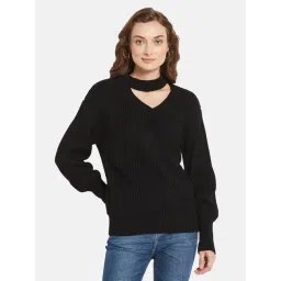 METTLE Black V Neck Pullover-picture-39