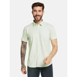 Mettle Green Cotton Regular Fit Shirt-picture-22