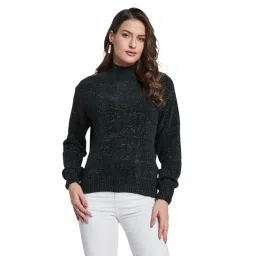 METTLE Green Solid Regular Fit Pullover-picture-13