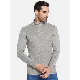 METTLE Men Mock Collar Cable Knit Cardigan-picture-38