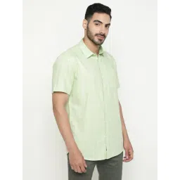 METTLE Mint Green Cotton Regular Fit Checks Shirt-picture-41