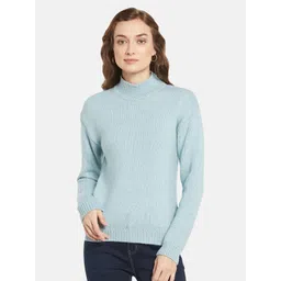 METTLE Women Blue Solid Pullover-picture-23