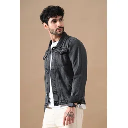 mevan Men Solid Denim Casual Jacket-picture-11