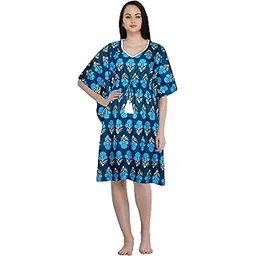 meve 100% Cotton Kaftan for Women (one Size fits All) Blue-picture-30