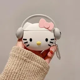 meyaar Compatible for AirPods Pro 2nd Generation Case Cover with Keychain, Soft Silicone Skin Case Cover Full Protective (Only Silicone Cover) (Cool Kitty)-picture-39