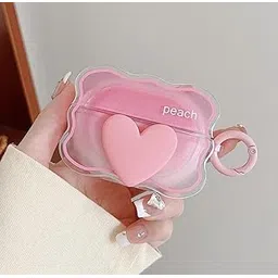 Meyaar for AirPods 4 Case Compatible with AirPods 4th Generation Case (ANC) (USB-C) Cute Clear, Shockproof Soft TPU Protective Case Cover for Girls Women with Keychain (Heart Pink)-picture-18