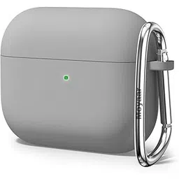 meyaar for Apple AirPods 4 ​​​​​​​Case Cover with Keychain, Soft Skin Silicone Case Cover, Full Protective Case Cover Compatible with Apple AirPods 4 Case 2024 (Grey)-picture-43