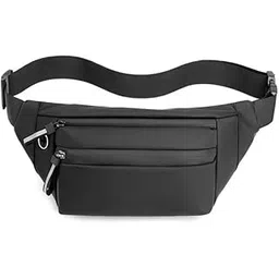 meyaar Waist Bag for Men Women, Crossbody Waist Bag with 3-Zipper Pockets, Belt Bag for Travel Walking Running Hiking Cycling, Easy to Carry Any Phone, Wallet for Men and Women (Black)-picture-8