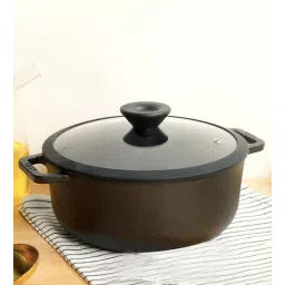 meyer Pre Seasoned 4.6 Ltrs Non- Stick Black Cast Iron Cooking Pot with Lid-picture-15