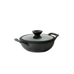 Meyer Pre Seasoned Cast Iron Kadai 20cm With Glass Lid-picture-14