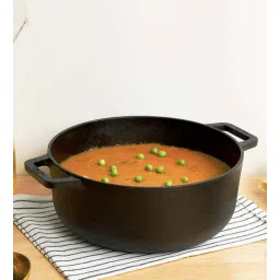 meyer Pre Seasoned- Dutch 5.2 Ltrs Non- Stick Black Cast Iron Cooking Pot-picture-22