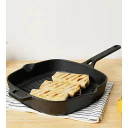 meyer Pre Seasoned Skillet 9.8 Inch Hard Anodised Black Cast Iron Grill Pan-picture-31