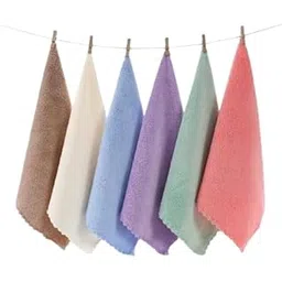 mf MF® Handkerchiefs Super Soft Microfiber Face Towels Baby Wash Cloth Multi Purpose Fingertip Towels Soft Face Cloth Newborn Babies,Women, Girls - Multicolour (Pack of 6).-picture-12